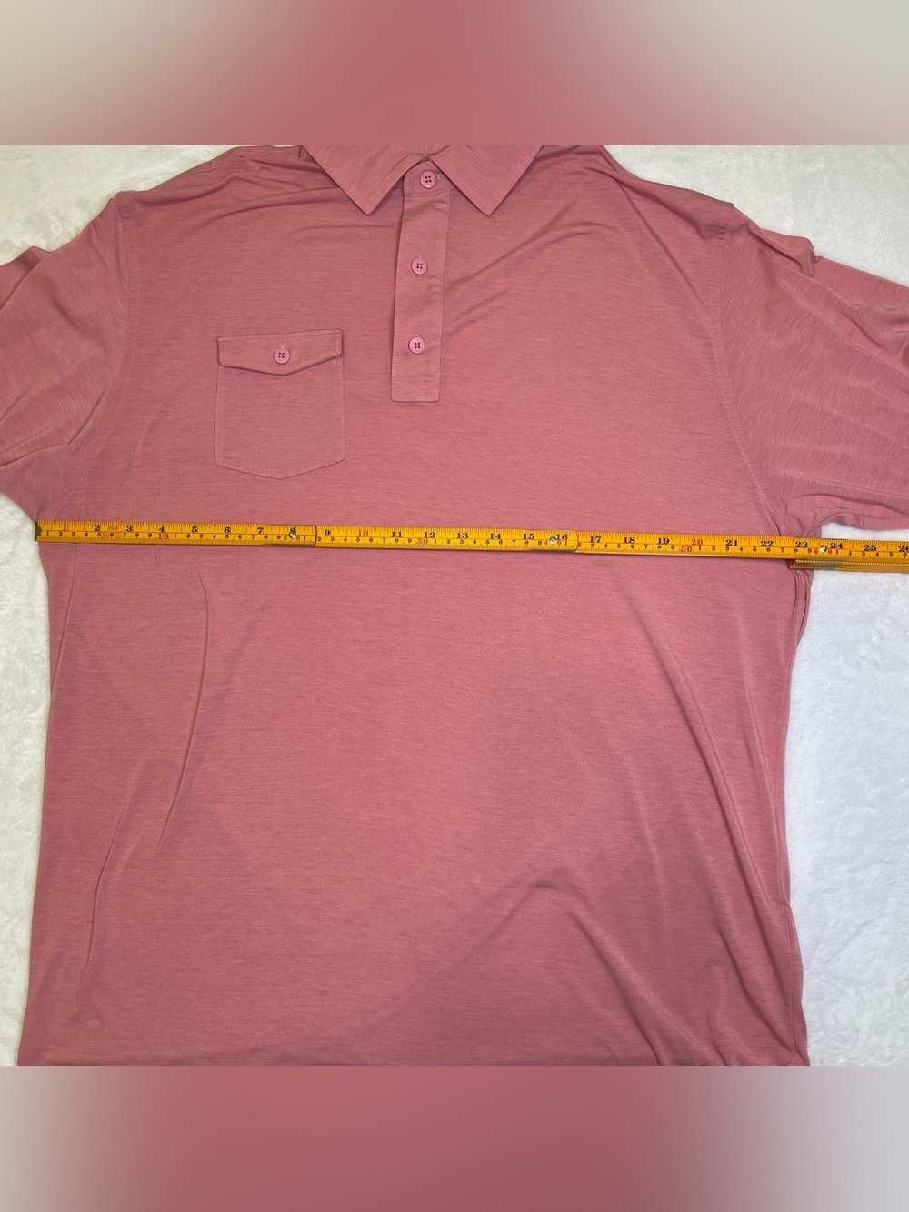 FootJoy Mens Large Heathered Dusty Rose Pink Golf Polo Shirt Button Pocket FJ - Picture 7 of 8